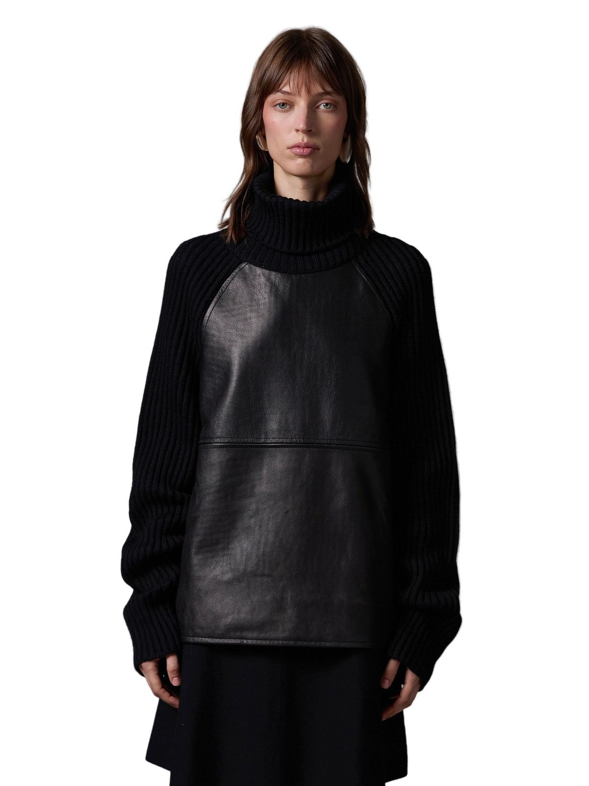 Collo alto con pelle